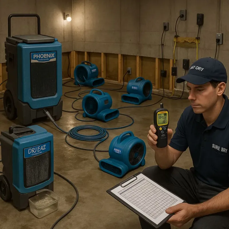 Structural Drying and Dehumidification process in Wabasha County, MN